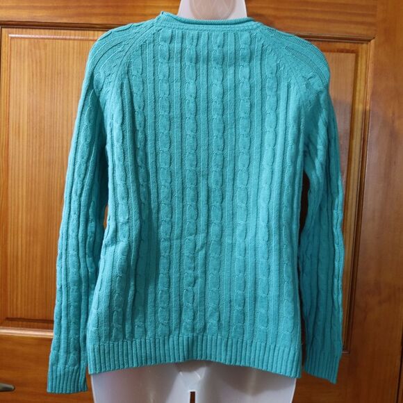 Croft & Barrow Teal Blue Crewneck Knit Vintage 90s Sweater XS - Picture 10 of 13